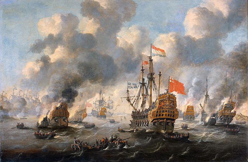 Esaias Van de Velde The burning of the English fleet off Chatham china oil painting image